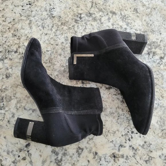 Stuart Weitzman suede block heel booties 7 - Picture 4 of 6